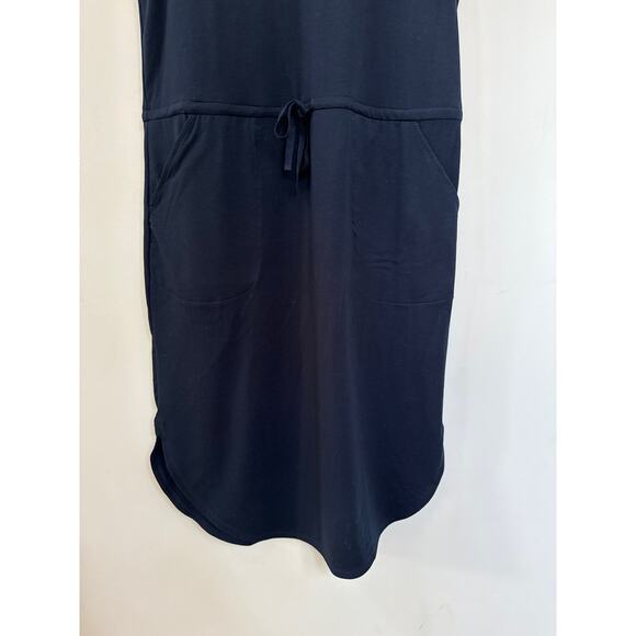 Garnet Hill Recycled Easy Knit Tank Dress Navy Blue Coastal Nautical Beach Small - Picture 4 of 8